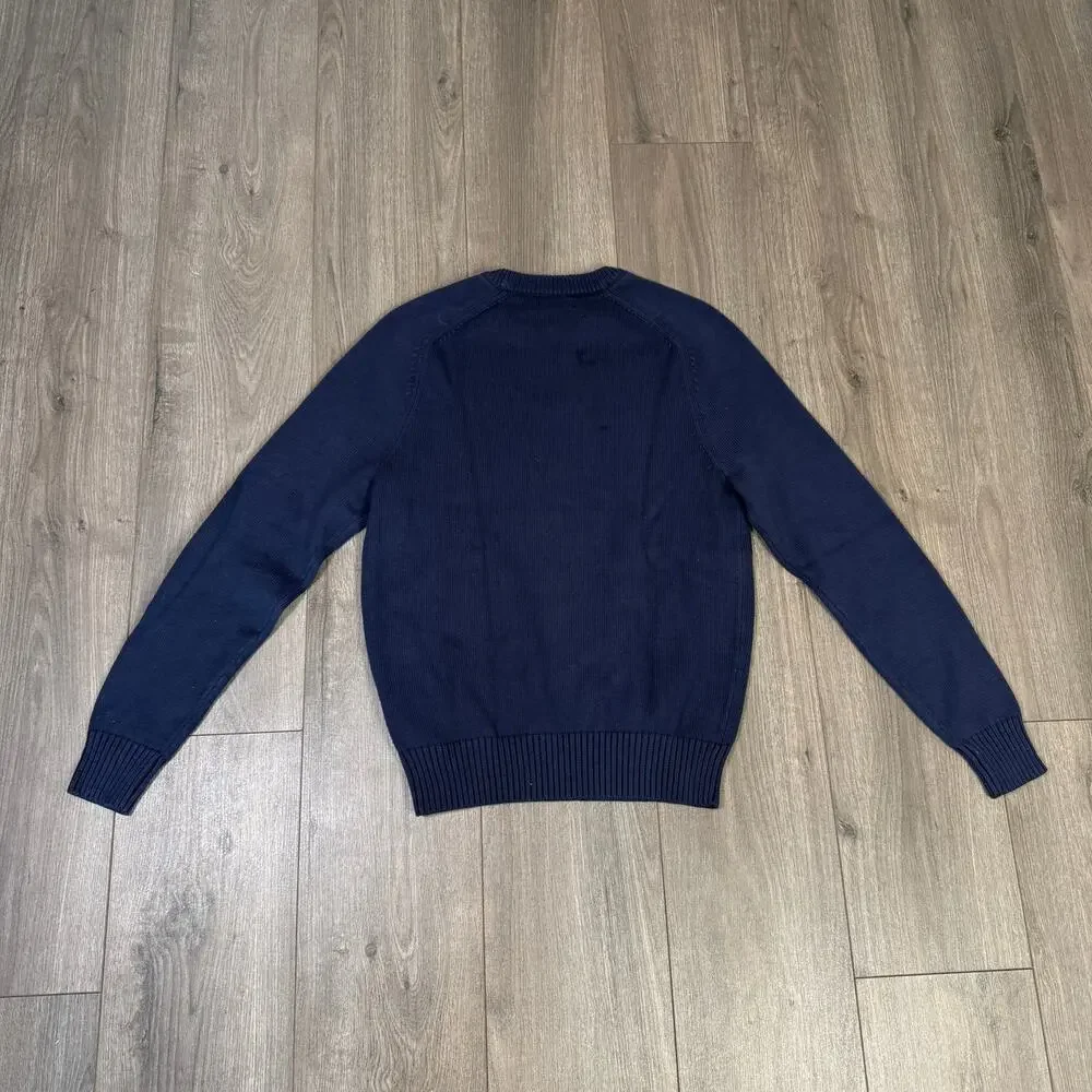 J.Crew Knit Heritage Cotton Crew Neck Sweater Mens S Navy Pullover Long Sleeve